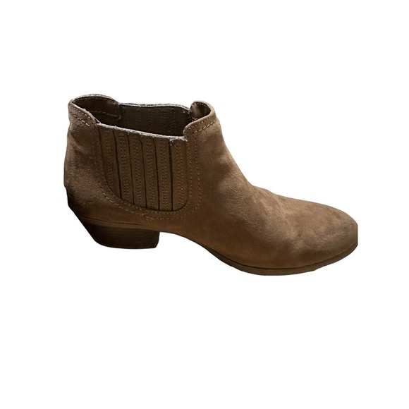 American Eagle 8W Shanna Chelsea Ankle Boot Cognac Slip On Faux Suede - Picture 8 of 12